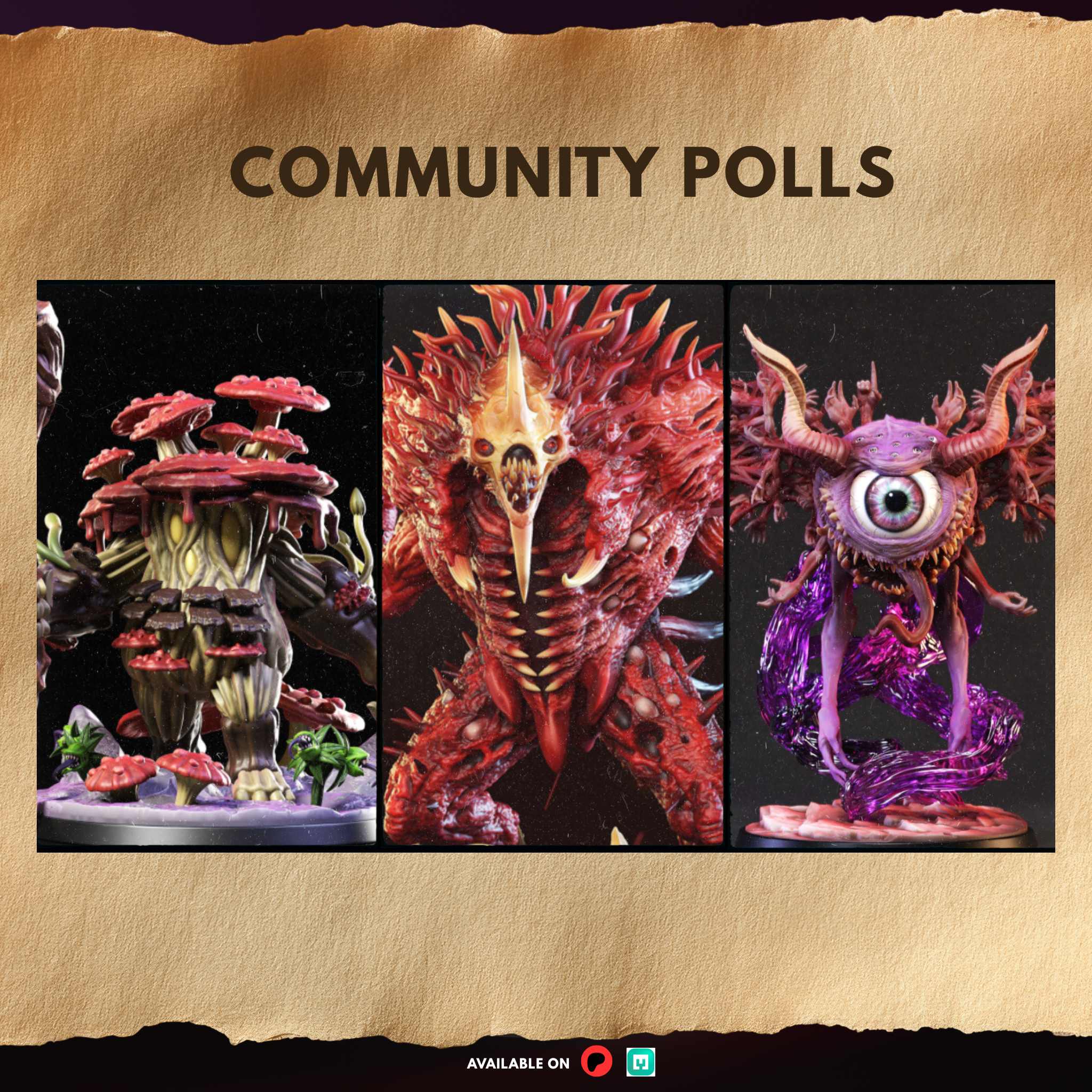 Dark fantasy miniatures STL collection — grimdark villain sets and demon kings by Clay Cyanide for resin 3D printing