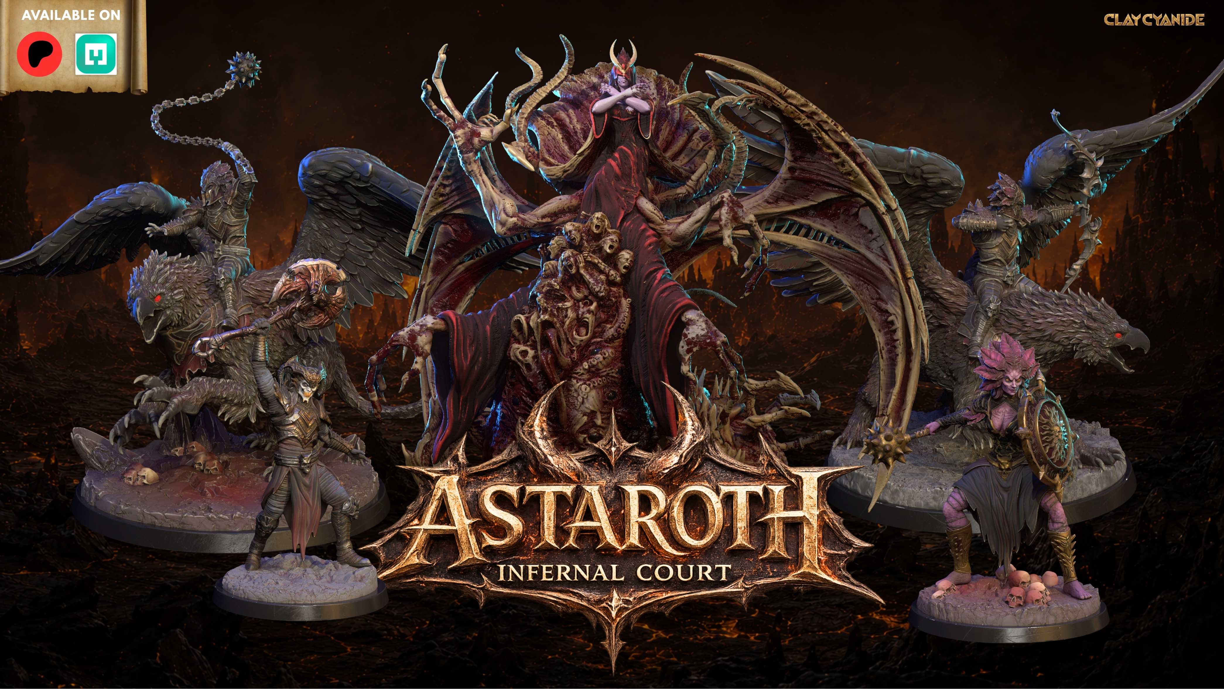 Legion of Astaroth — May 2026 dark fantasy miniature STL villain set by Clay Cyanide