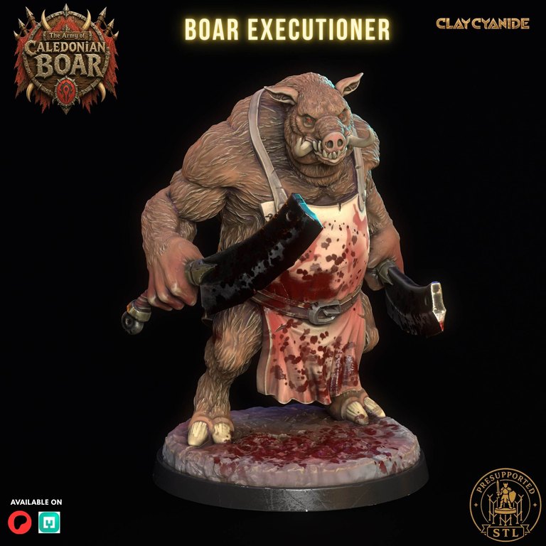Boar Executioner — Army of Caledonian Boar token & 5e stat block by Clay Cyanide
