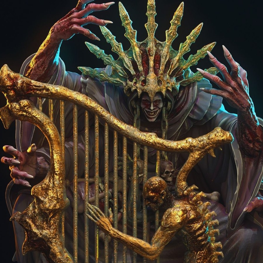 The Harpist of Witnessed Hours — The Court of Seere token & 5e stat block by Clay Cyanide