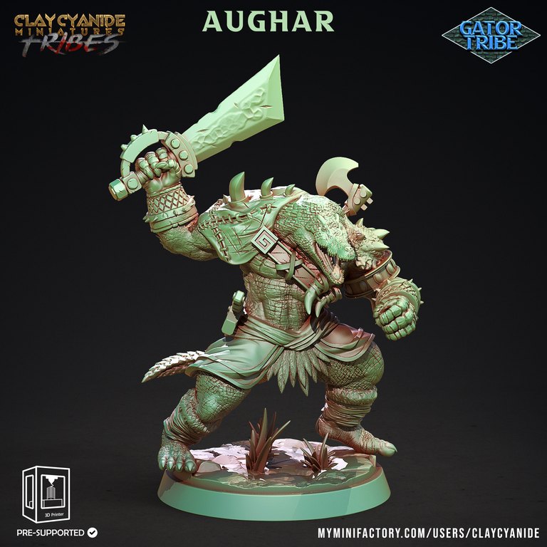 Aughar — Gator Tribe token & 5e stat block by Clay Cyanide
