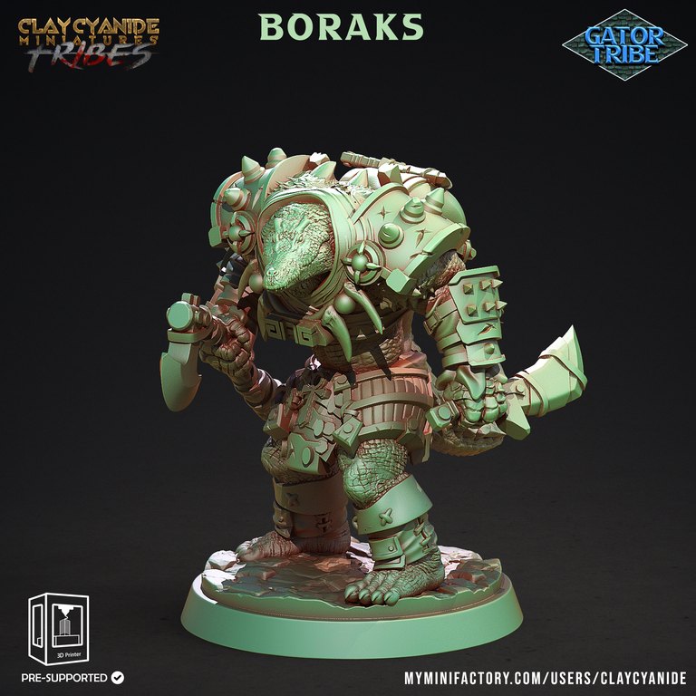 Boraks — Gator Tribe token & 5e stat block by Clay Cyanide