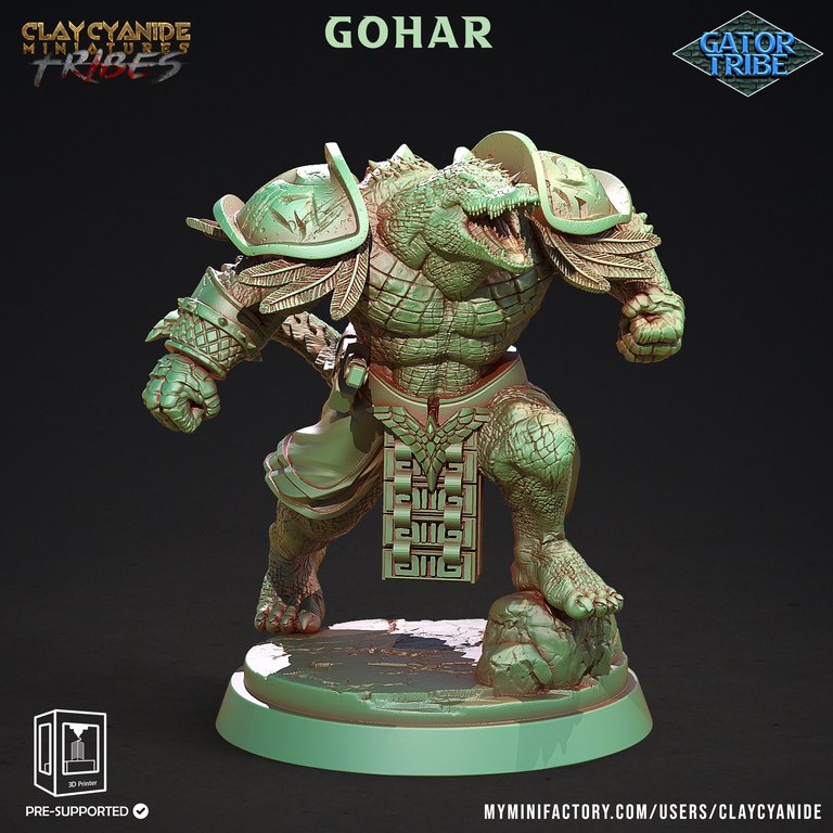 Gohar — Gator Tribe token & 5e stat block by Clay Cyanide