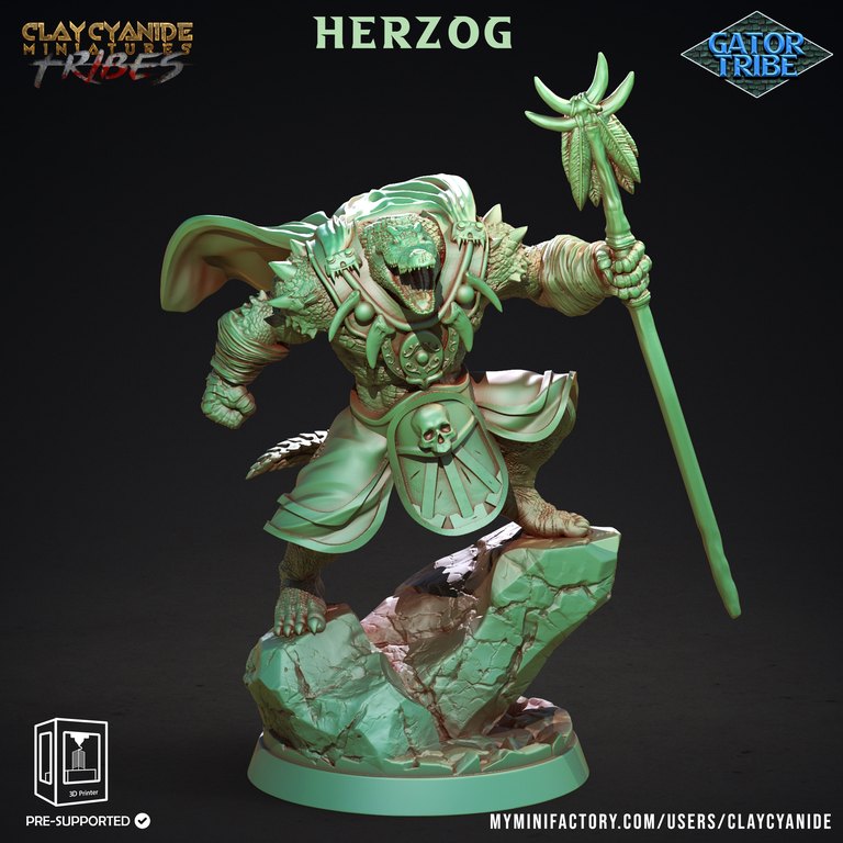 Herzog — Gator Tribe token & 5e stat block by Clay Cyanide