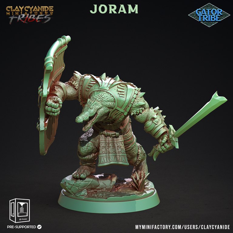 Joram — Gator Tribe token & 5e stat block by Clay Cyanide