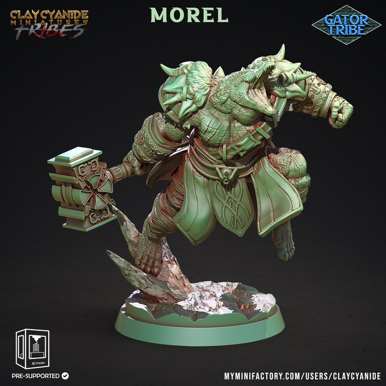 Morel — Gator Tribe token & 5e stat block by Clay Cyanide