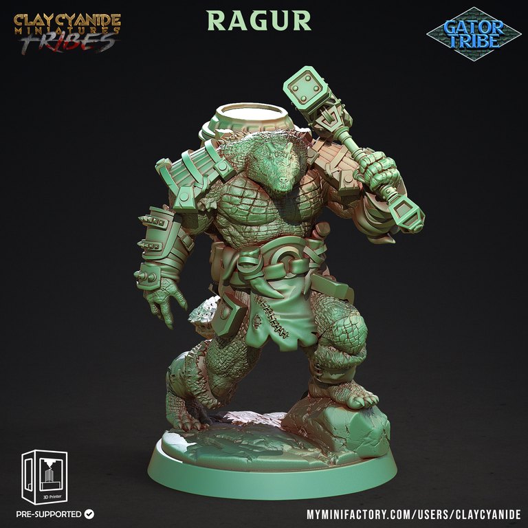 Ragur — Gator Tribe token & 5e stat block by Clay Cyanide