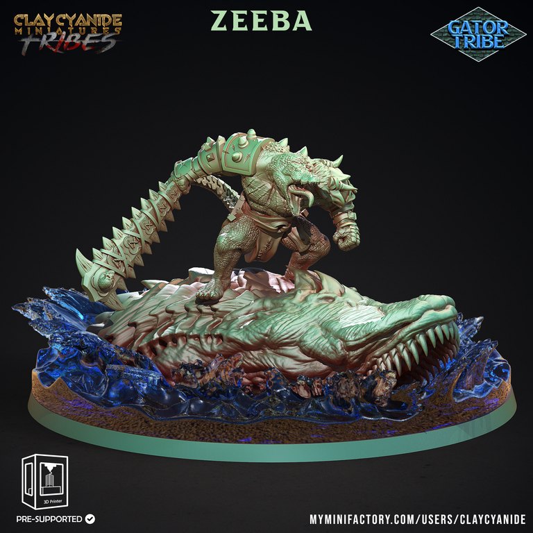 Zeeba — Gator Tribe token & 5e stat block by Clay Cyanide