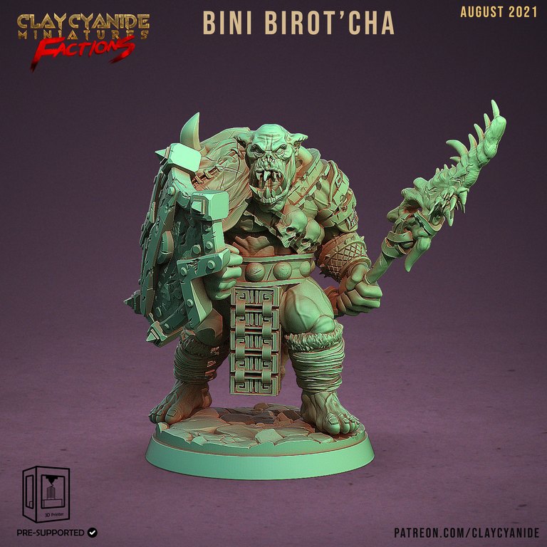 Bini Birotcha — Ugok Warlords token & 5e stat block by Clay Cyanide