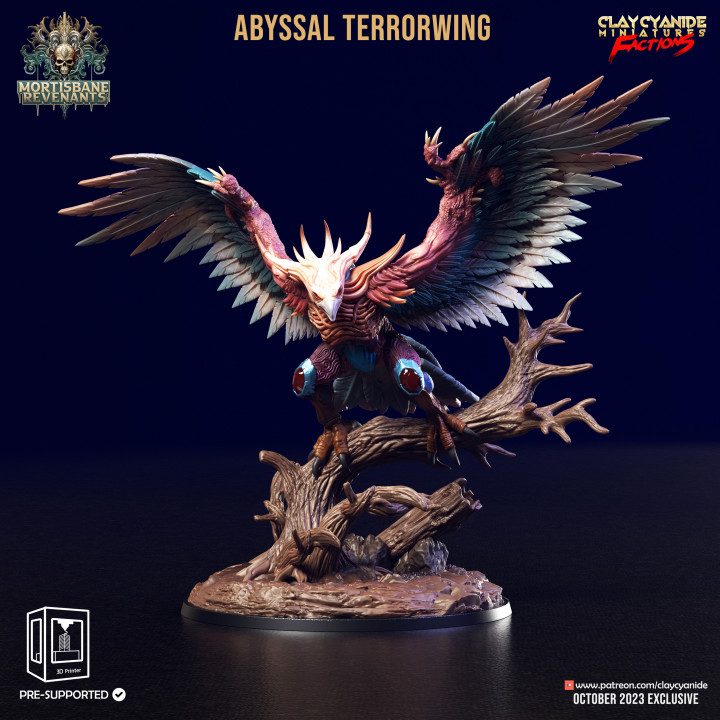 Abyssal Terrorwing — Dark Fantasy Monsters STL miniature by Clay Cyanide