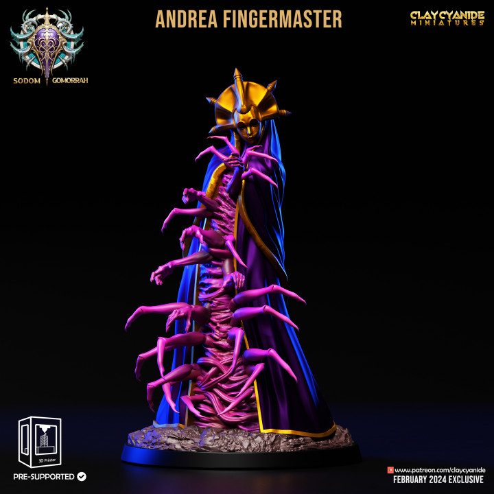 Andrea Fingermaster — Fantasy Heroes & Champions STL miniature by Clay Cyanide
