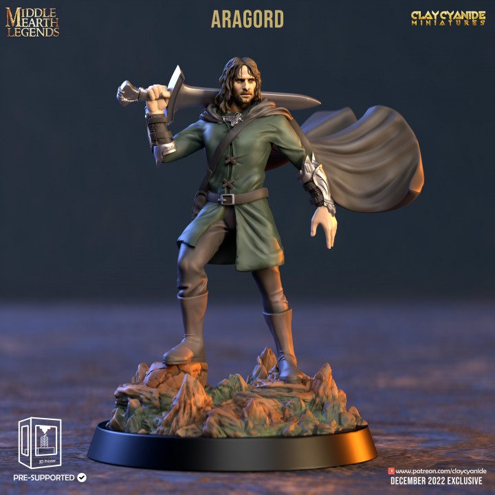 Aragord — Fantasy Heroes & Champions STL miniature by Clay Cyanide
