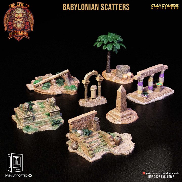 Babylonian Scatters — Terrain & Dungeon Props STL miniature by Clay Cyanide