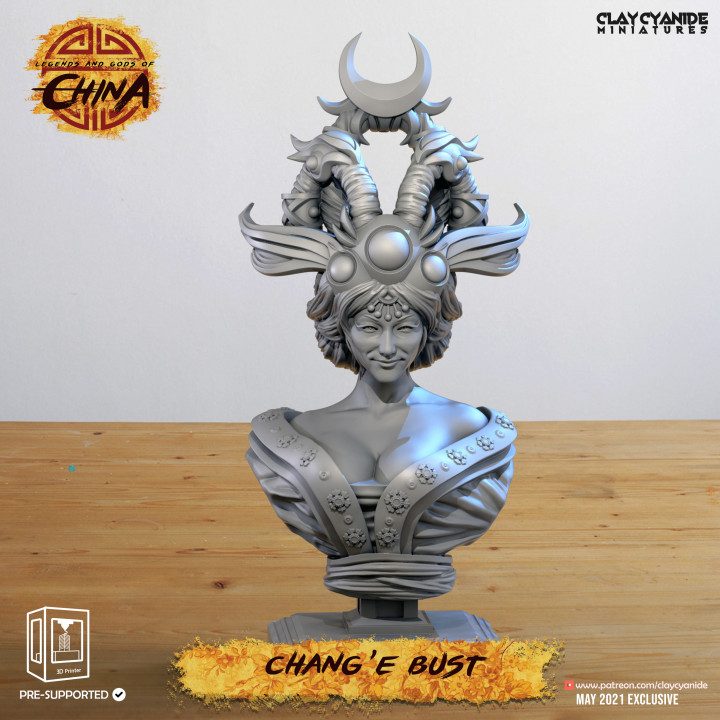 Chang'e Bust — Dark Fantasy Busts STL miniature by Clay Cyanide