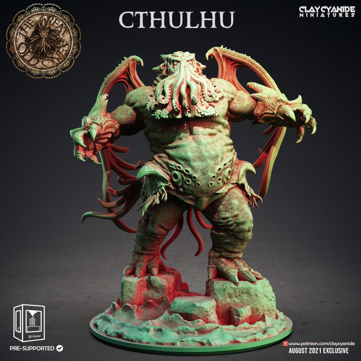 Cthulhu — Dark Fantasy Monsters STL miniature by Clay Cyanide