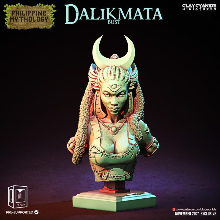 Dalikmata Bust — Dark Fantasy Busts STL miniature by Clay Cyanide