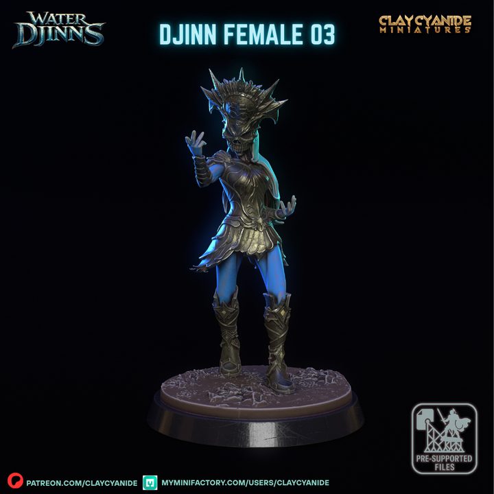 Djinn female 03 — Djinn Chronicles STL miniature by Clay Cyanide