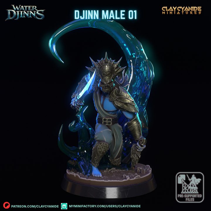 Djinn male 01 — Djinn Chronicles STL miniature by Clay Cyanide