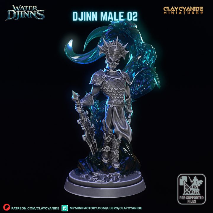 Djinn male 02 — Djinn Chronicles STL miniature by Clay Cyanide