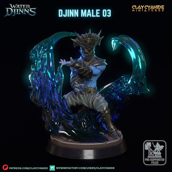 Djinn male 03 — Djinn Chronicles STL miniature by Clay Cyanide