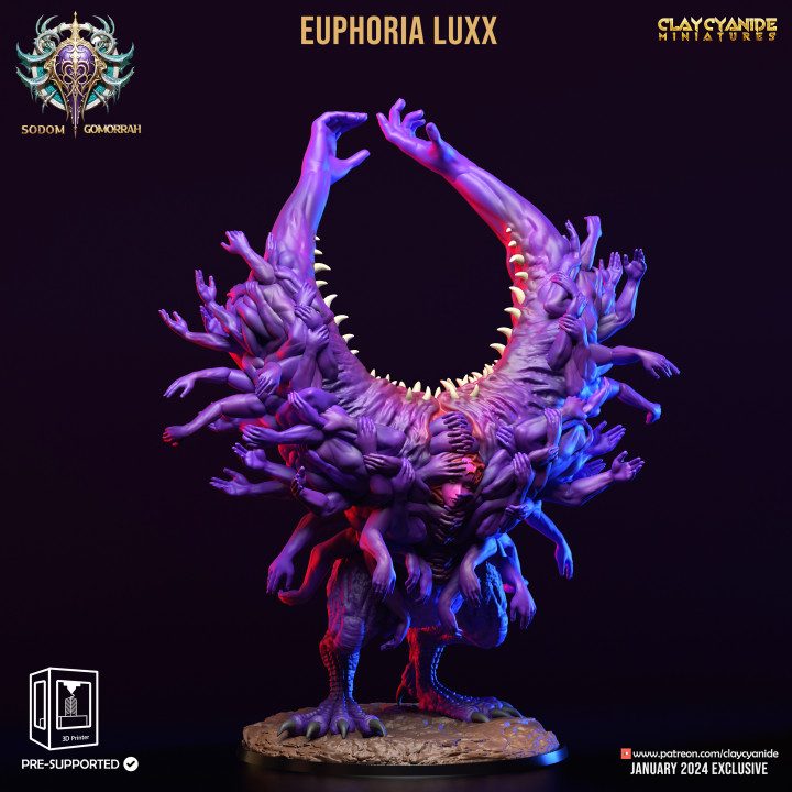 Euphoria Luxx — Fantasy Heroes & Champions STL miniature by Clay Cyanide