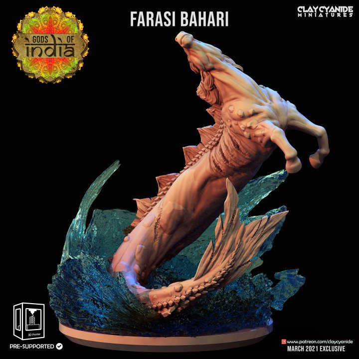Farasi Bahari — Dark Fantasy Monsters STL miniature by Clay Cyanide