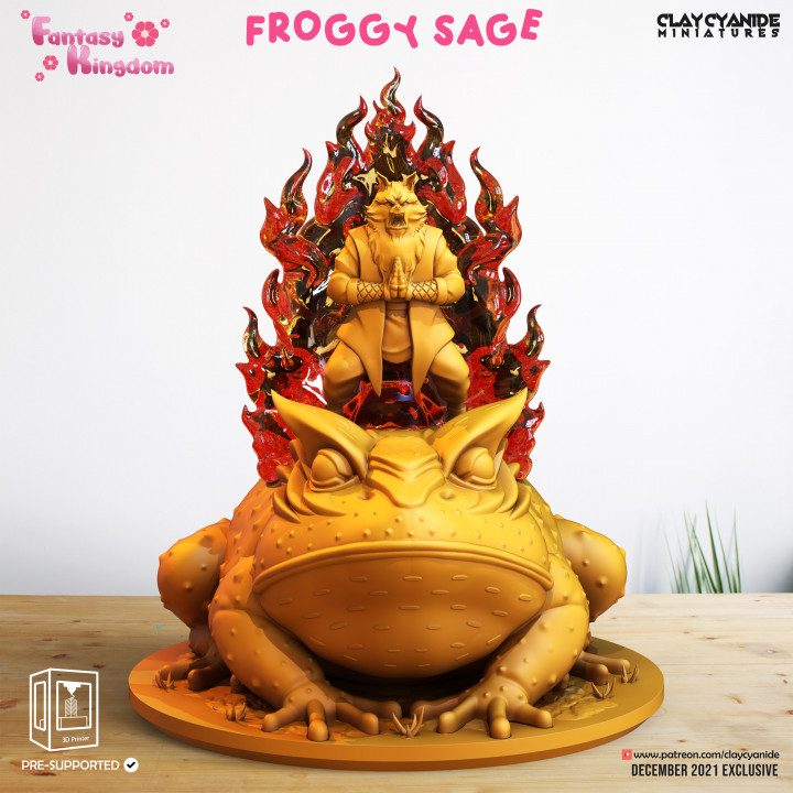 Froggy Sage — Dark Fantasy Monsters STL miniature by Clay Cyanide