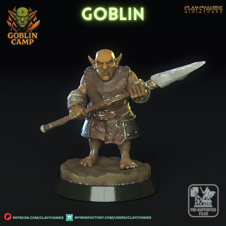 Goblin 1 — Dark Fantasy Monsters STL miniature by Clay Cyanide