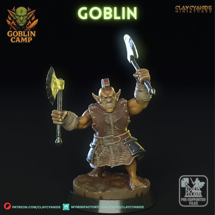 Goblin 10 — Dark Fantasy Monsters STL miniature by Clay Cyanide