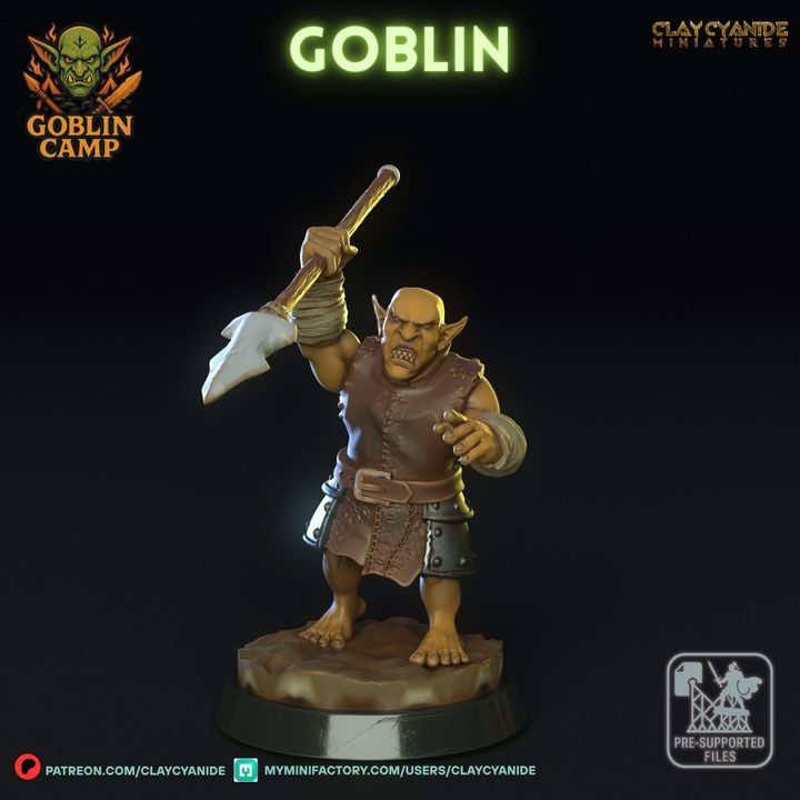 Goblin 2 — Dark Fantasy Monsters STL miniature by Clay Cyanide