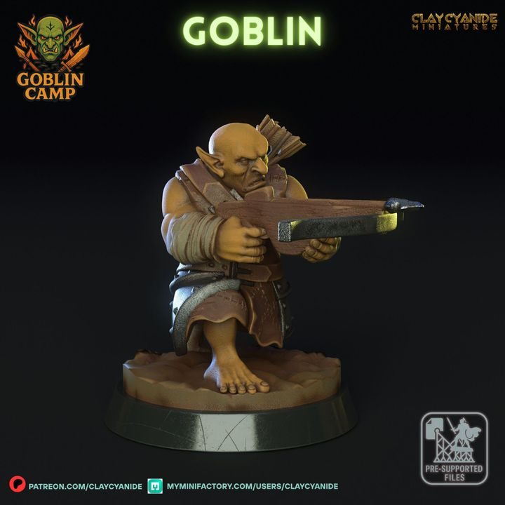 Goblin 6 — Dark Fantasy Monsters STL miniature by Clay Cyanide