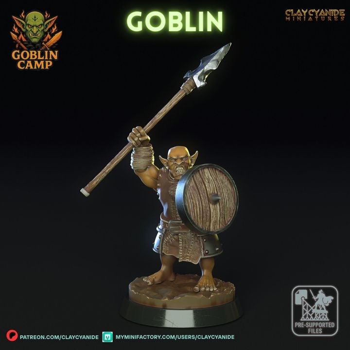 Goblin 8 — Dark Fantasy Monsters STL miniature by Clay Cyanide