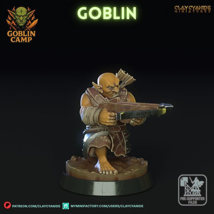 Goblin 9 — Dark Fantasy Monsters STL miniature by Clay Cyanide