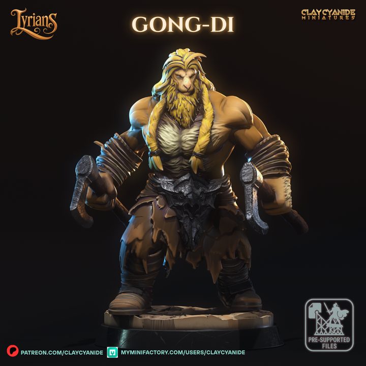 Gong-di — Fantasy Heroes & Champions STL miniature by Clay Cyanide