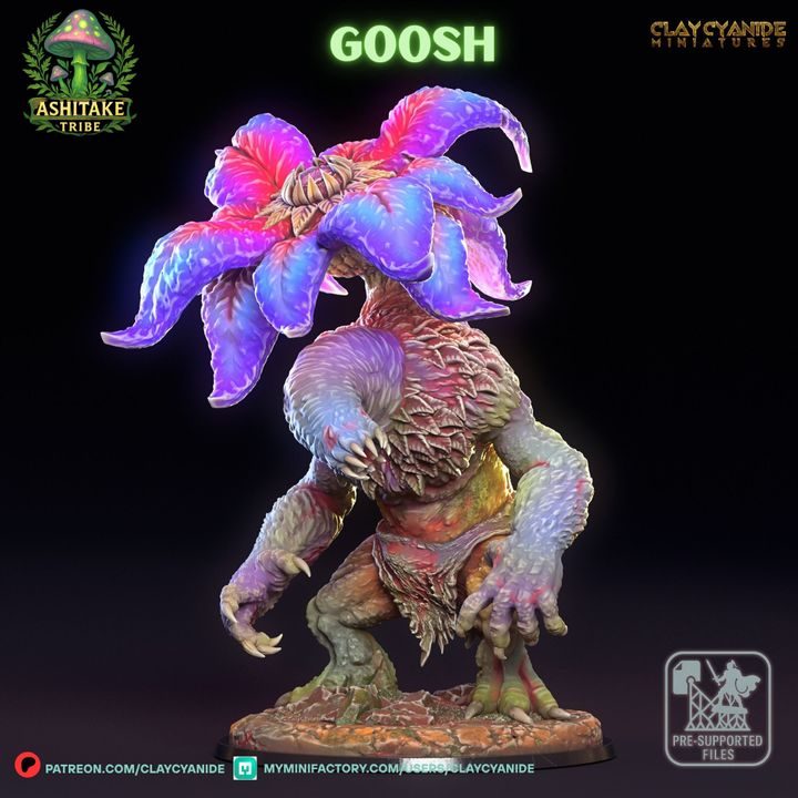 Goosh, South Mushroom Guardian — Dark Fantasy Monsters STL miniature by Clay Cyanide