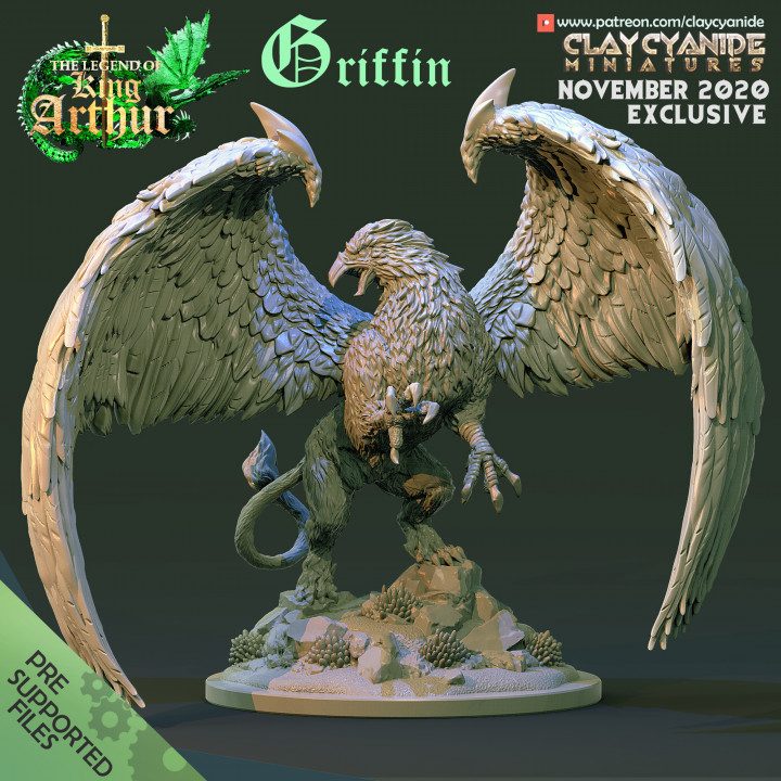 Griffin — Dark Fantasy Monsters STL miniature by Clay Cyanide
