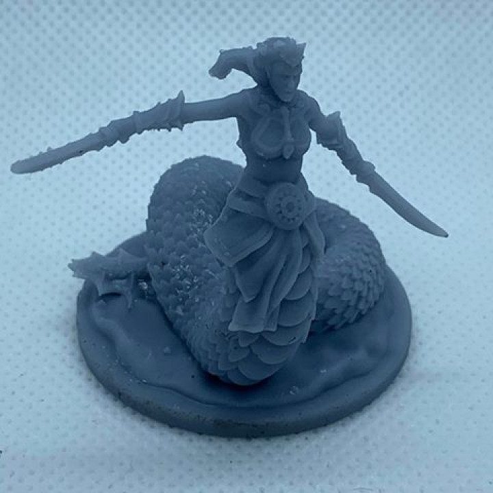 Half-Snake Female Fighter — Fantasy Heroes & Champions STL miniature by Clay Cyanide