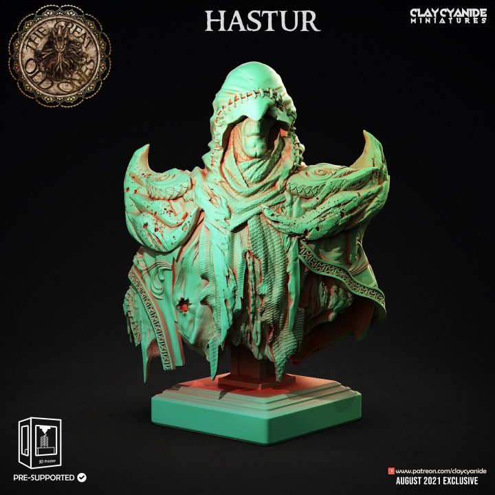 Hastur Bust — Dark Fantasy Busts STL miniature by Clay Cyanide