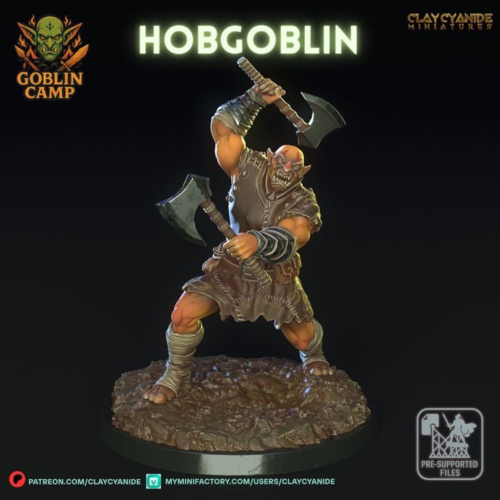  Hobgoblin 4 — Dark Fantasy Monsters STL miniature by Clay Cyanide