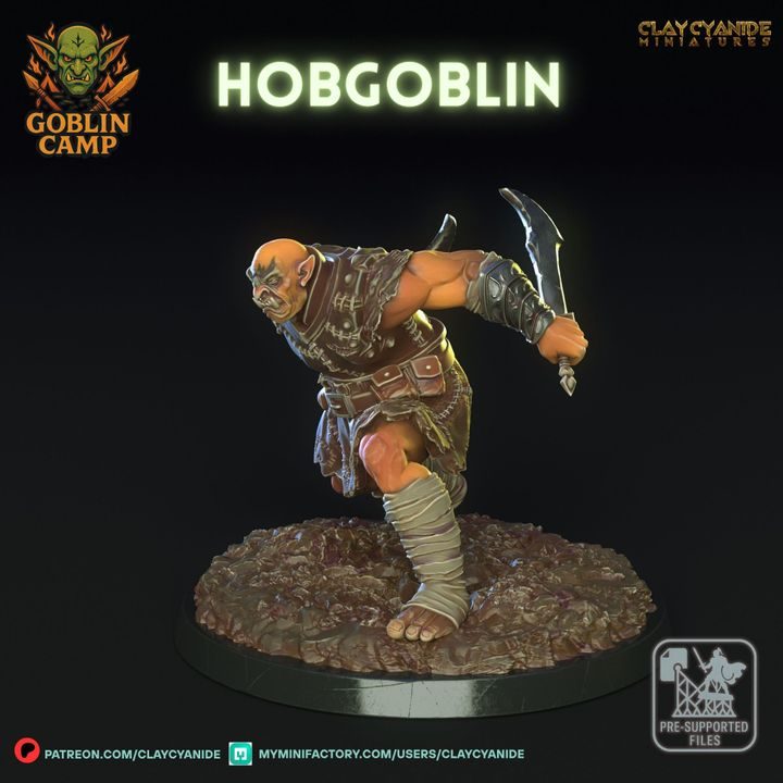 Hobgoblin 5 — Dark Fantasy Monsters STL miniature by Clay Cyanide