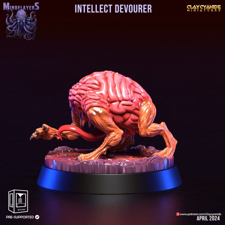 Intellect Devourer 3 — Dark Fantasy Monsters STL miniature by Clay Cyanide