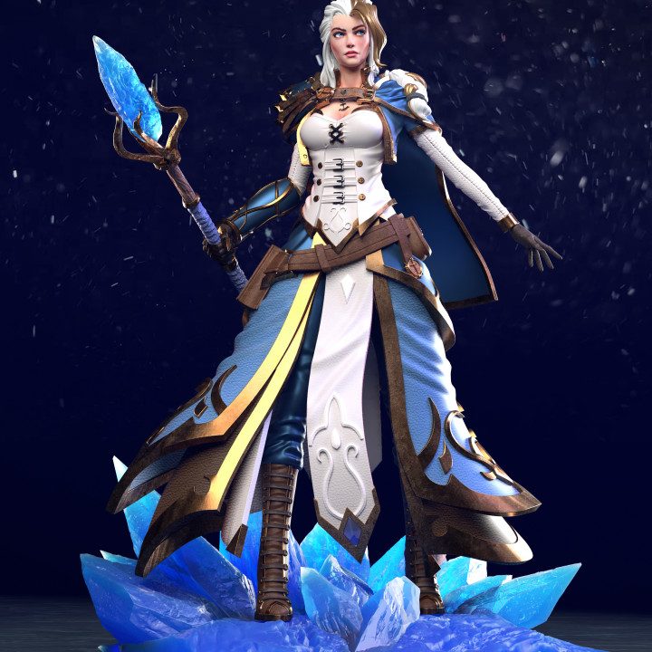 Jaina Proudmoore — Fantasy Heroes & Champions STL miniature by Clay Cyanide