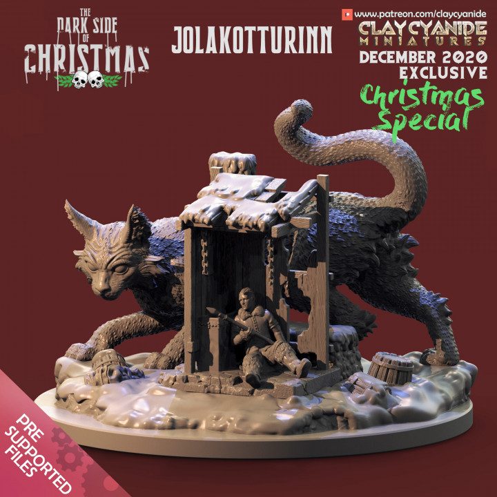 Jólakötturinn — Dark Fantasy Monsters STL miniature by Clay Cyanide