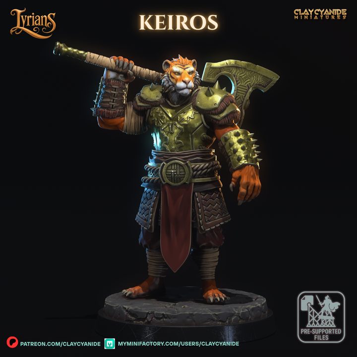Keiros — Fantasy Heroes & Champions STL miniature by Clay Cyanide