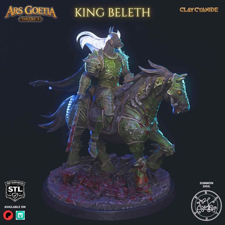 KING BELETH — Ars Goetia STL miniature by Clay Cyanide