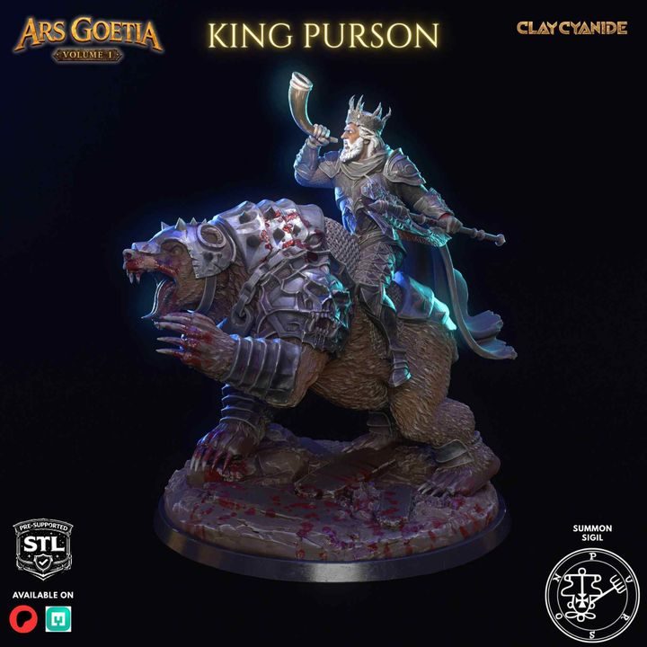 KING PURSON — Ars Goetia STL miniature by Clay Cyanide