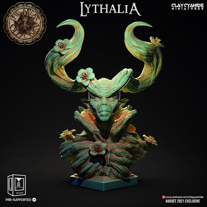 Lythalia Bust — Dark Fantasy Busts STL miniature by Clay Cyanide