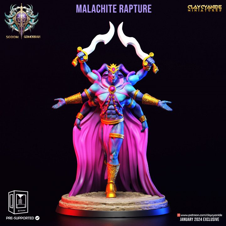Malachite Rapture — Fantasy Heroes & Champions STL miniature by Clay Cyanide