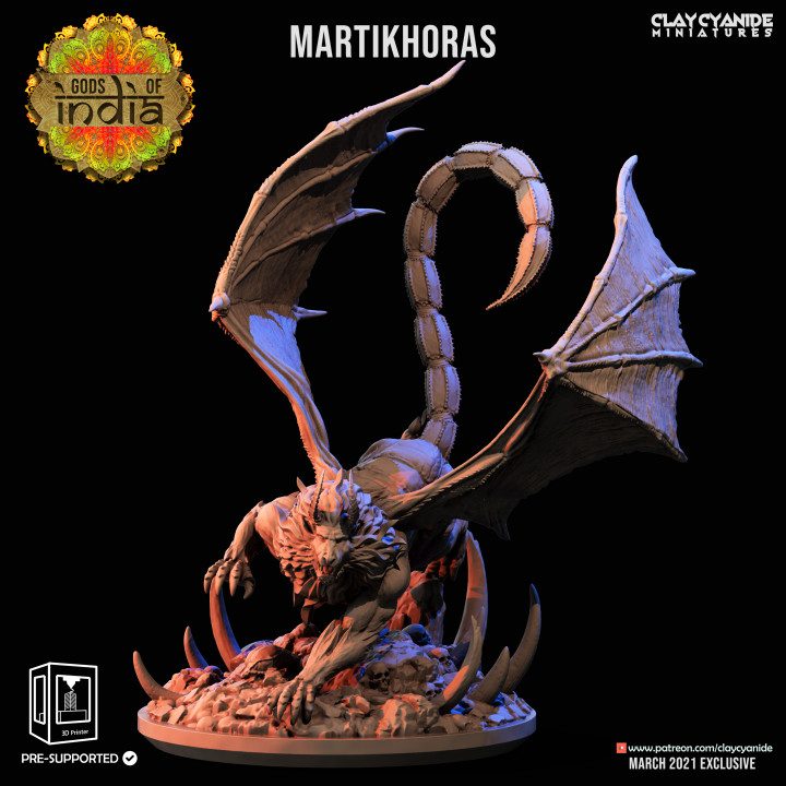 Martikhoras — Dark Fantasy Monsters STL miniature by Clay Cyanide