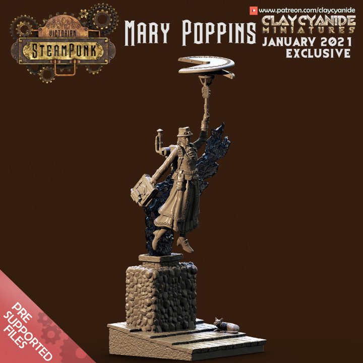 Mary Poppins — Fantasy Heroes & Champions STL miniature by Clay Cyanide
